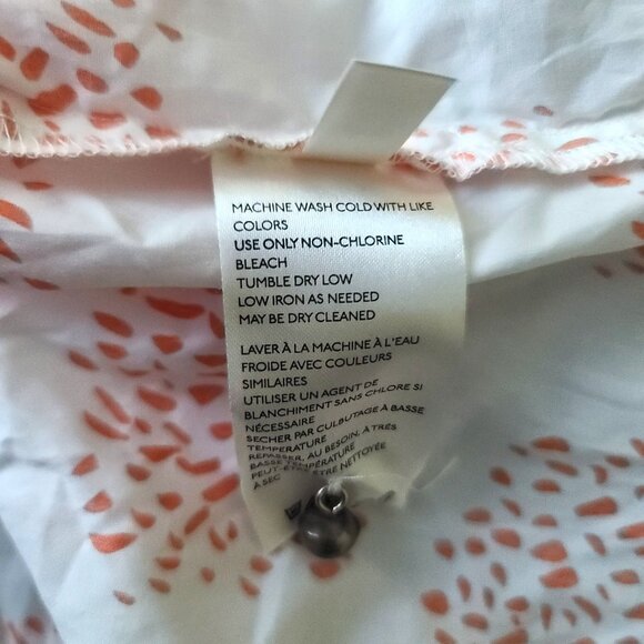 Anthopologie Moglea Danae Poplin Babydoll Blouse Sz XS White/Orange Boho NWT - Picture 12 of 12